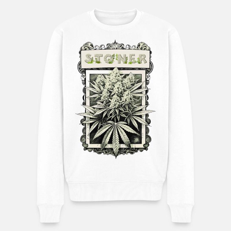 Stoner - Männer Premium Bio Pullover - Weiß