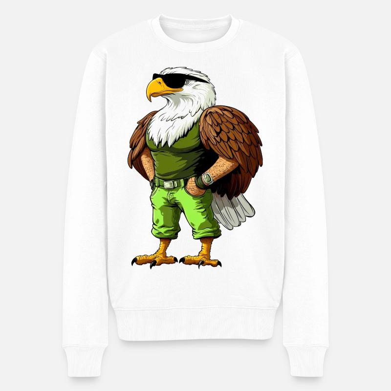 Cooler Adler  - Männer Premium Bio Pullover - Weiß