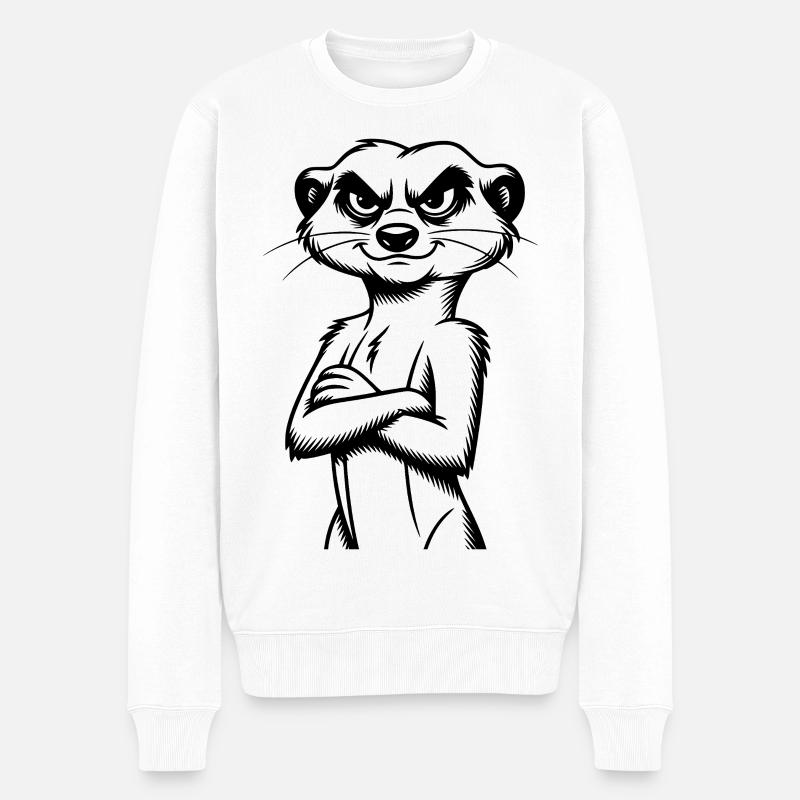 Erdmännchen - Männer Premium Bio Pullover - Weiß