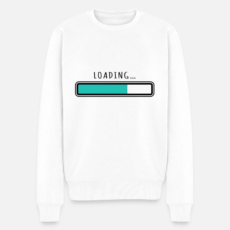 Loading Bar Personalisierung - Männer Premium Bio Pullover - Weiß