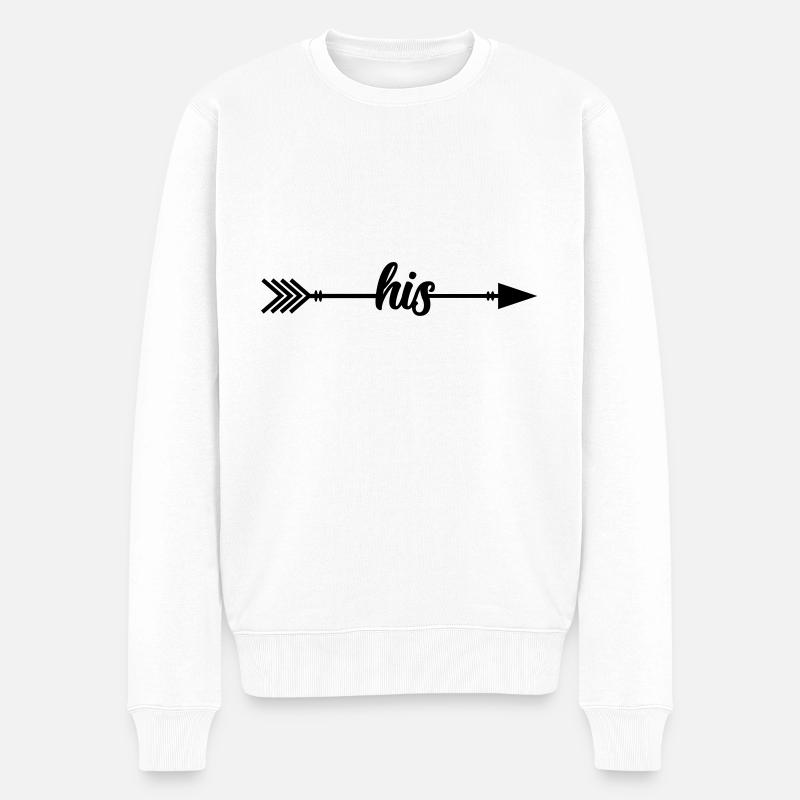 Flèche His - Pull Premium bio Homme - blanc