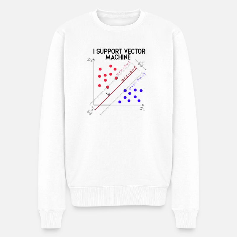 Ich unterstütze Vector Machines Machine Learning - Daten - Männer Premium Bio Pullover - Weiß