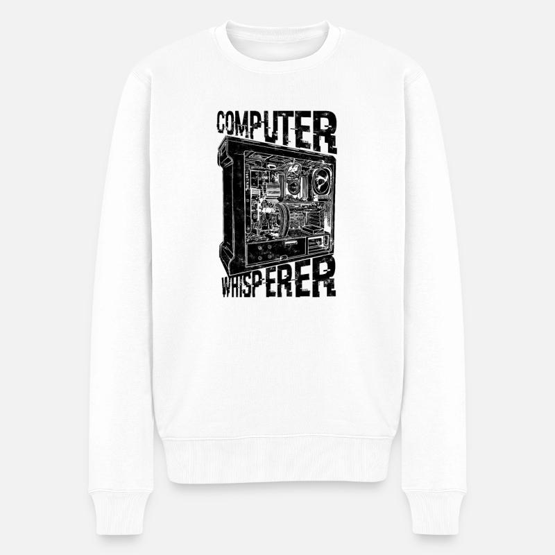 Computer Whisperer - Internetsicherheit - Männer Premium Bio Pullover - Weiß
