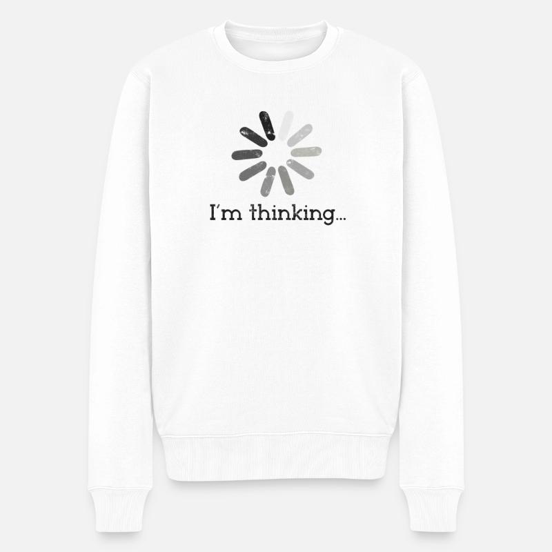 I'm Thinking - Netzwerk - Männer Premium Bio Pullover - Weiß