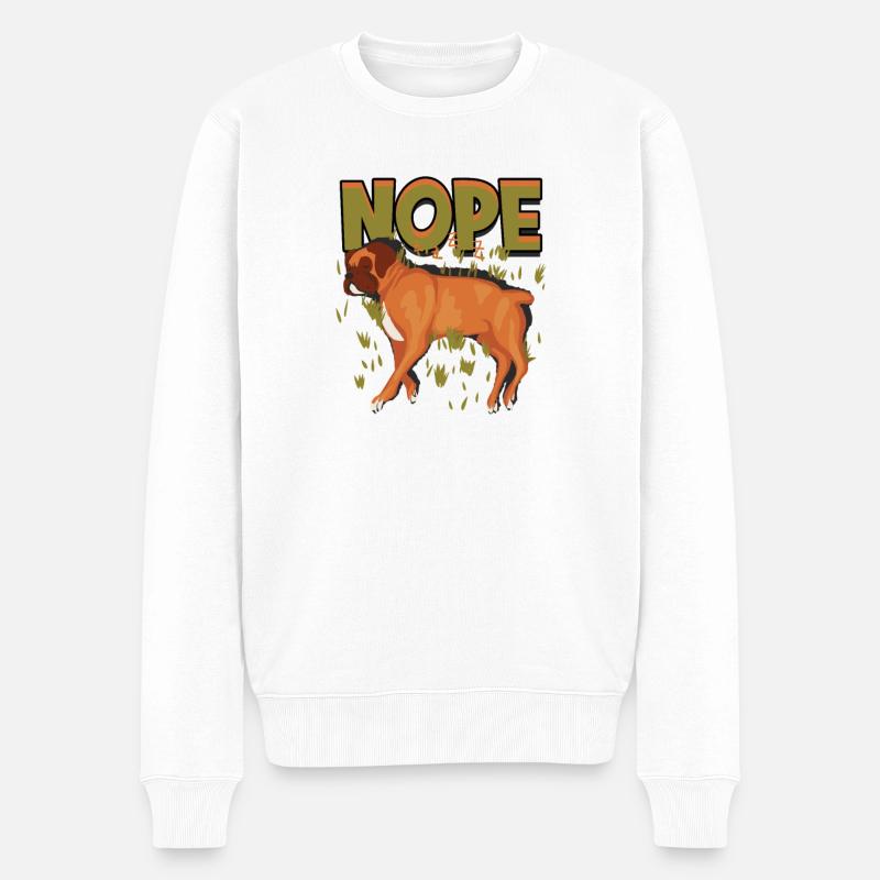 Nope - amoureux des chiens - Pull Premium bio Homme - blanc
