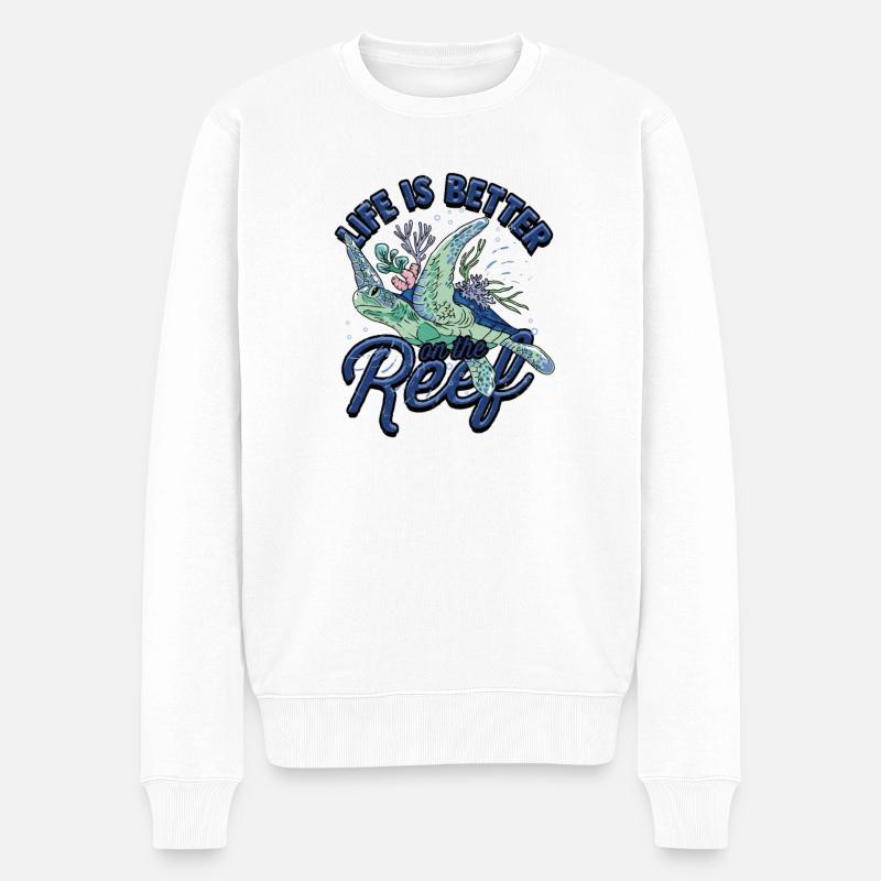 Das Leben am Rif ist besser - Reef - Männer Premium Bio Pullover - Weiß