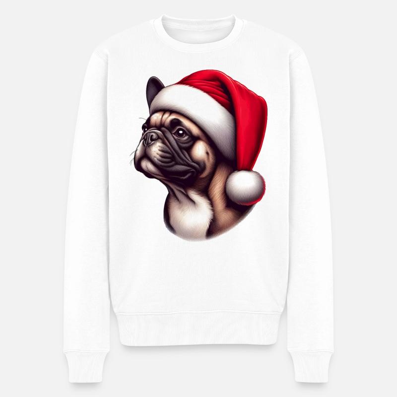 Cadeaux mignons de bouledogue français - Pull Premium bio Homme - blanc