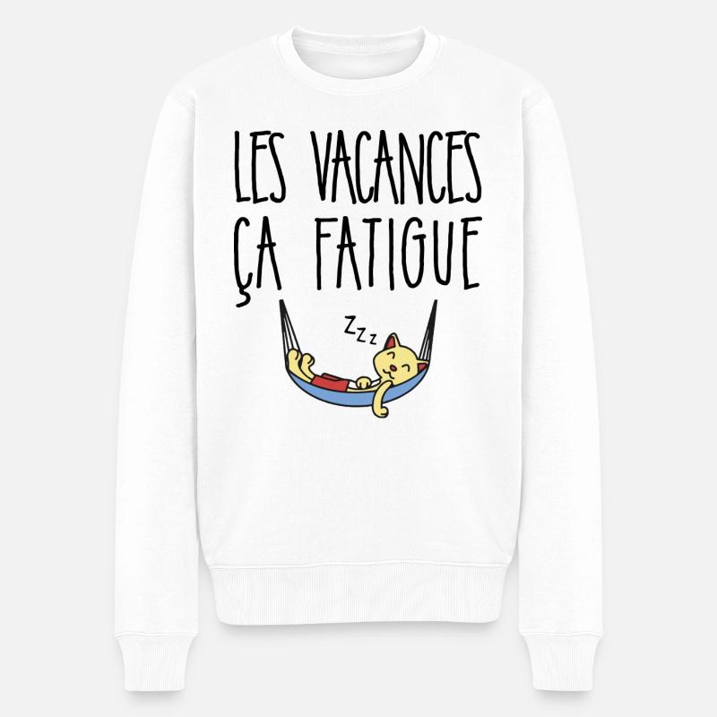Les vacances ça fatigue - Pull Premium bio Homme - blanc