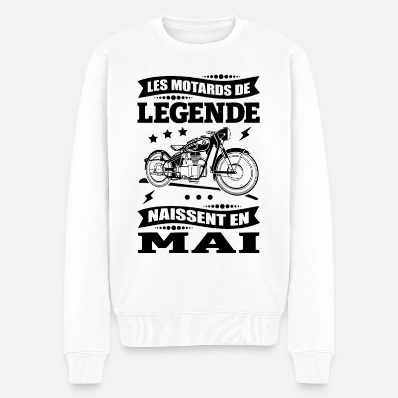 ANNIVERSAIRE MOTARD DE MAI - Pull Premium bio Homme - blanc
