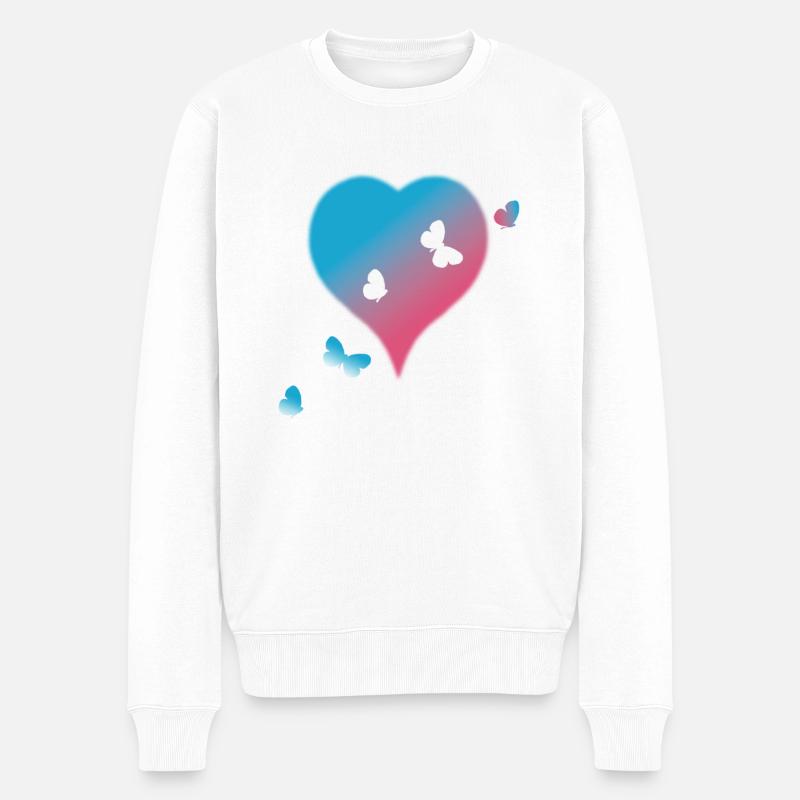 Der Flug der Psyche - Männer Premium Bio Pullover - Weiß