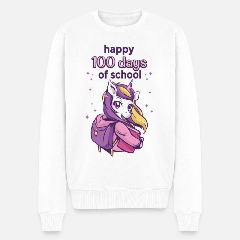 100 Tage Schule, 100. Schultag, 100 Schultage - Männer Premium Bio Pullover - Weiß