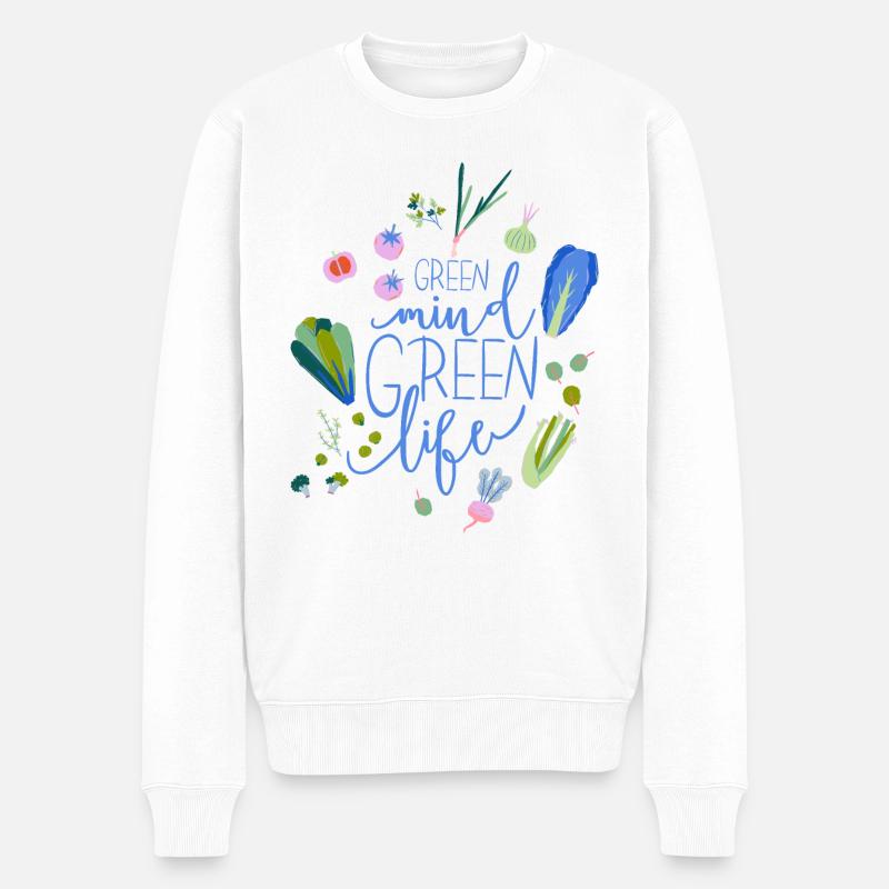 Green Mind Green Life - Männer Premium Bio Pullover - Weiß