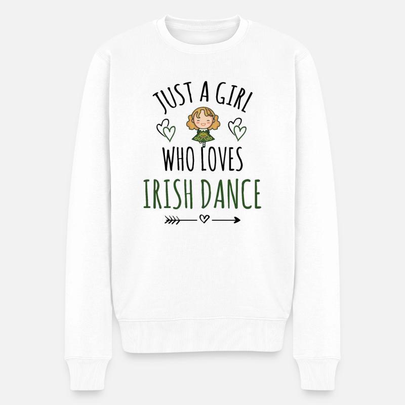 Fille de danse irlandaise | Danse irlandaise St.Patricks - Pull Premium bio Homme - blanc