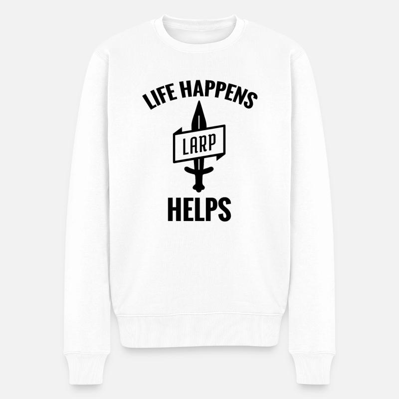 Larping Live Rollenspiel | Live-Action-Rollenspiel - Männer Premium Bio Pullover - Weiß