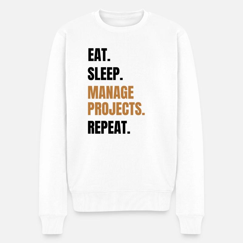 Funny project management gift project manager - Men's Premium Organic Jumper - white