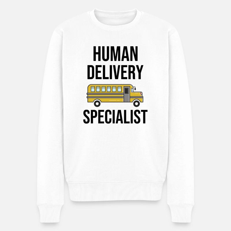 Schulbusfahrer Geschenk | Busfahrer Busfahren - Männer Premium Bio Pullover - Weiß