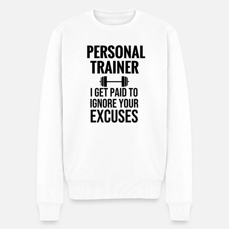 Personal Trainer | Fitness Coach Fitnesstrainer - Männer Premium Bio Pullover - Weiß