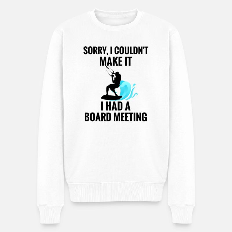 Kitesurfer Kiteboarder Kitesurfing Kiteboarding - Männer Premium Bio Pullover - Weiß