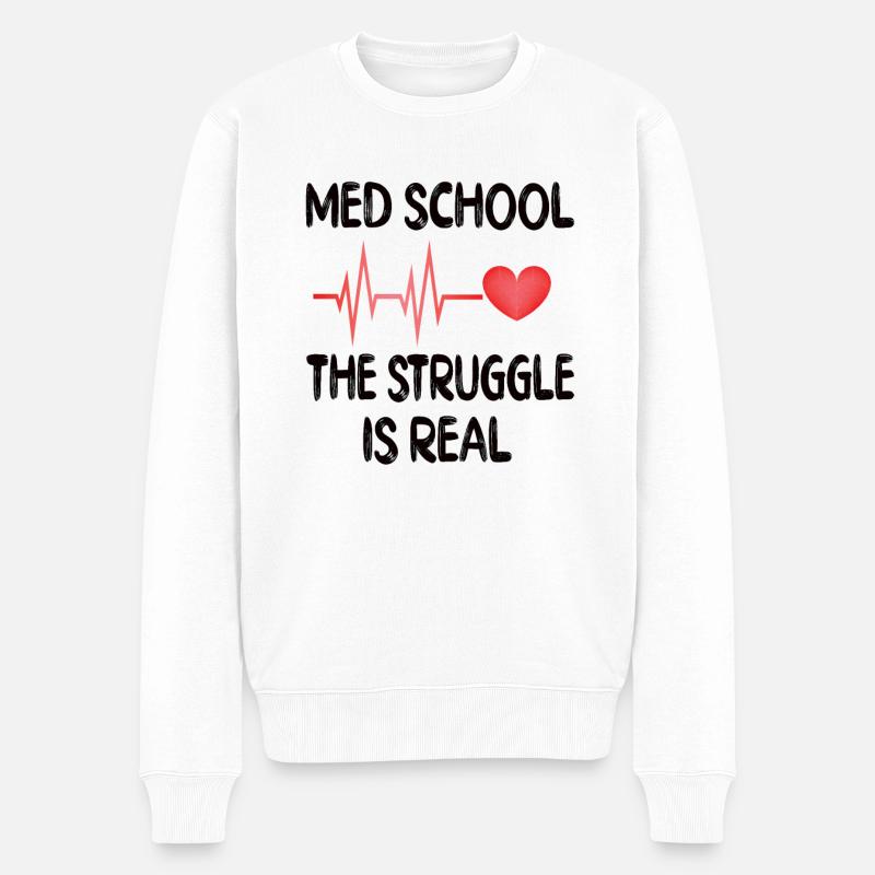 Medizinstudent Zukünftiger Arzt Medizinstudium - Männer Premium Bio Pullover - Weiß
