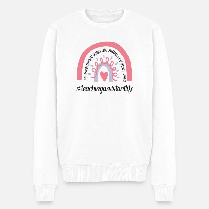 Lehrassistent Hilfslehrer Pädagogischer Assistent - Männer Premium Bio Pullover - Weiß