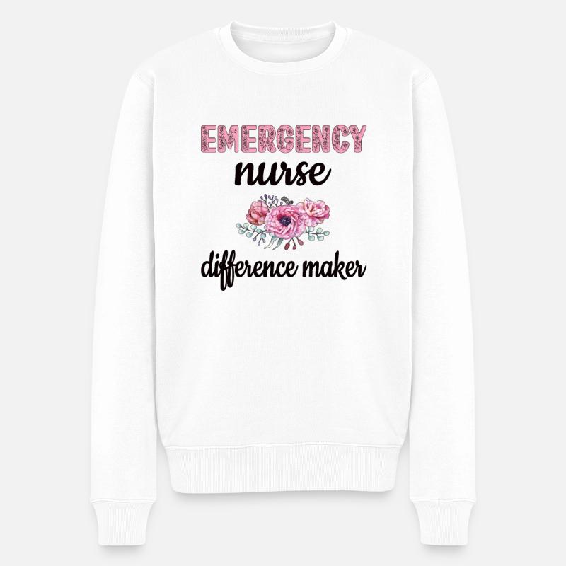 Notaufnahme Krankenschwester Notfallpflegerin - Männer Premium Bio Pullover - Weiß