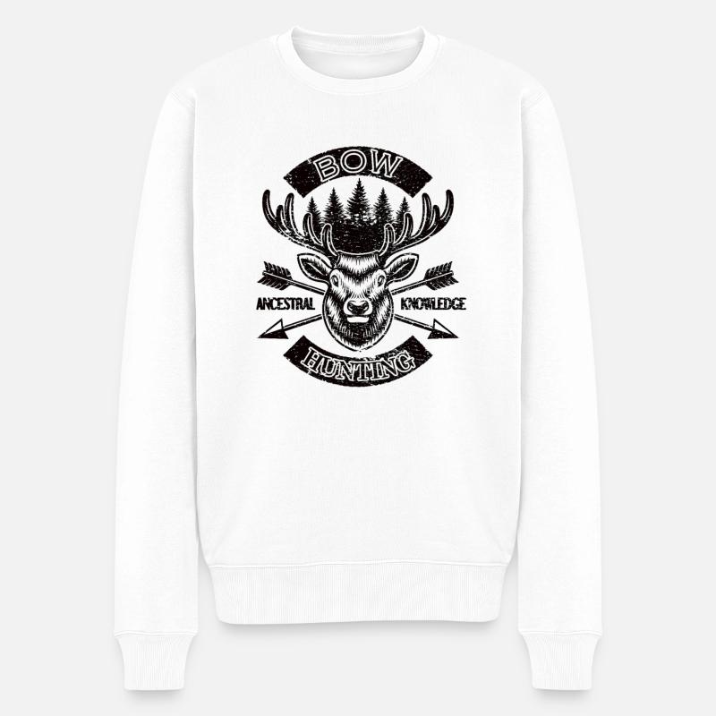 Bogenjagd Bogenschießen Jagd Bogenschütze Jäger - Männer Premium Bio Pullover - Weiß