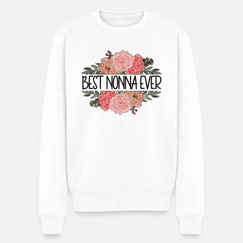 Nonna Oma Muttertag Geschenk Nonna Großmutter - Männer Premium Bio Pullover - Weiß