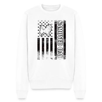 Samojede Papa Samojede Besitzer Samojede Liebhaber - Männer Premium Bio Pullover - Weiß - Vorne - Thijin (182cm)