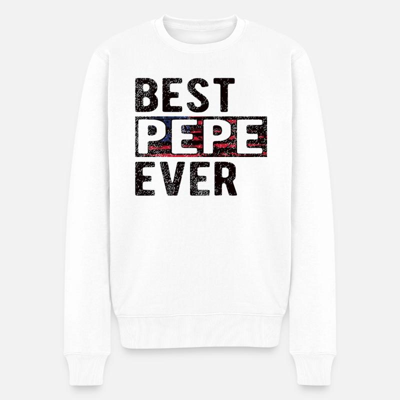 Meilleur Père Pepe Papy Papy - Pull Premium bio Homme - blanc