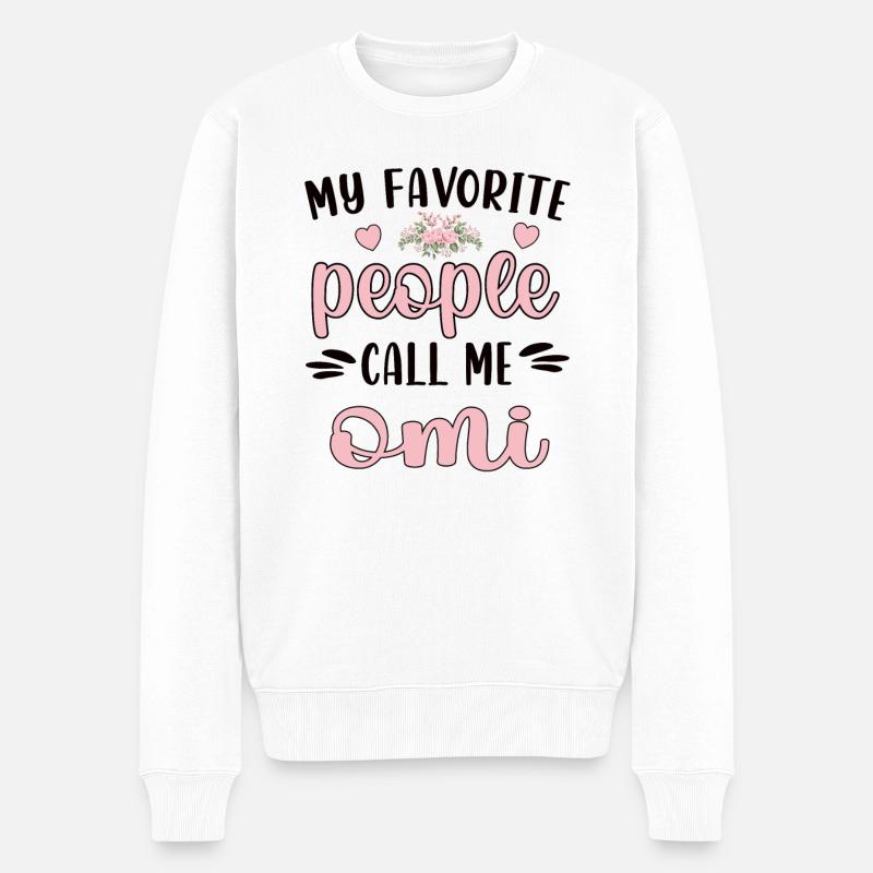 Omi Oma Wertschätzung Muttertag Omi Großmutter - Männer Premium Bio Pullover - Weiß