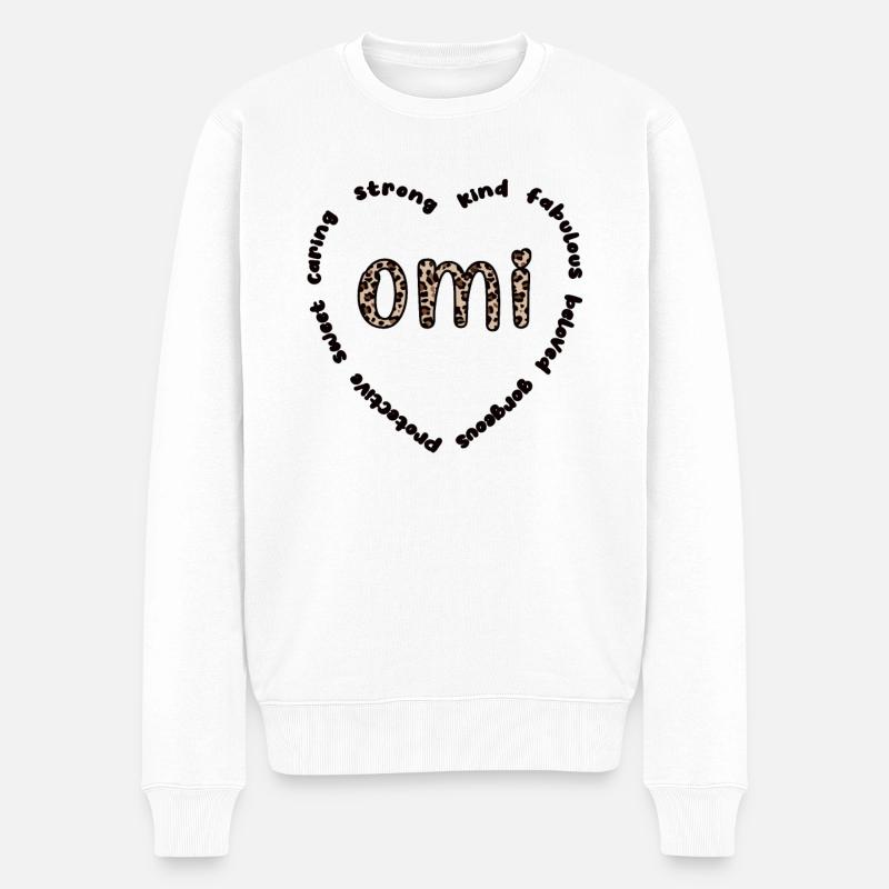 Omi Oma Muttertag Geschenk Omi Großmutter Süß - Männer Premium Bio Pullover - Weiß