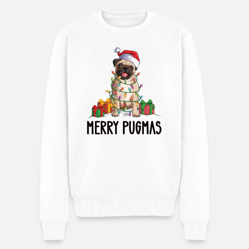 Mops Weihnachten 2022 Mops Hundebesitzer Geschenk - Männer Premium Bio Pullover - Weiß
