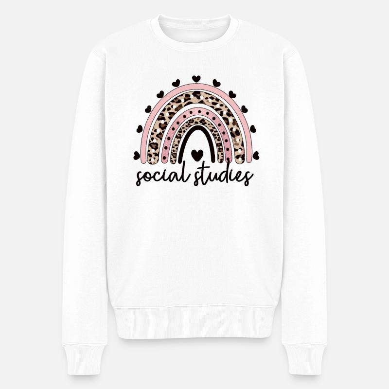 Sozialkundelehrer Geschenk Sozialkundeunterricht - Männer Premium Bio Pullover - Weiß