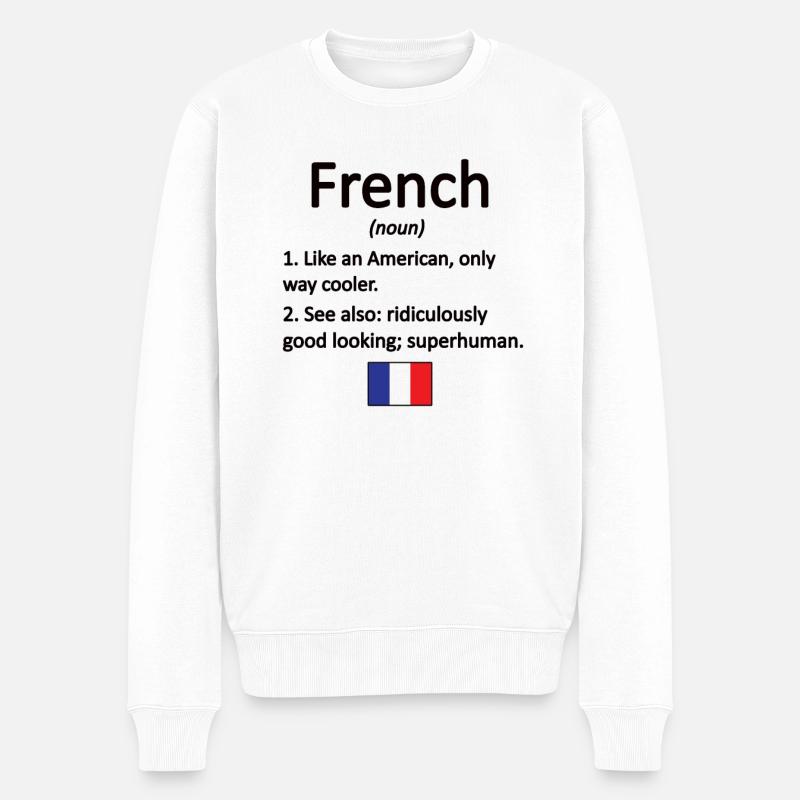 Français Racines Français du drapeau de la France - Pull Premium bio Homme - blanc