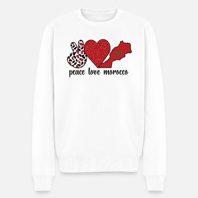 Maroc Maroc Drapeau Racines marocaines - Pull Premium bio Homme - blanc