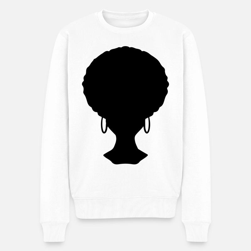 Coiffure Afro Look - Pull Premium bio Homme - blanc