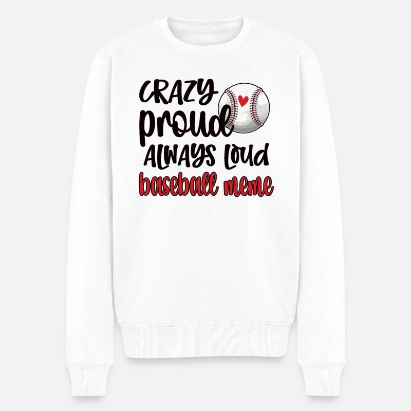 Stolze Meme Oma Von Baseballspieler Baseball Meme - Männer Premium Bio Pullover - Weiß
