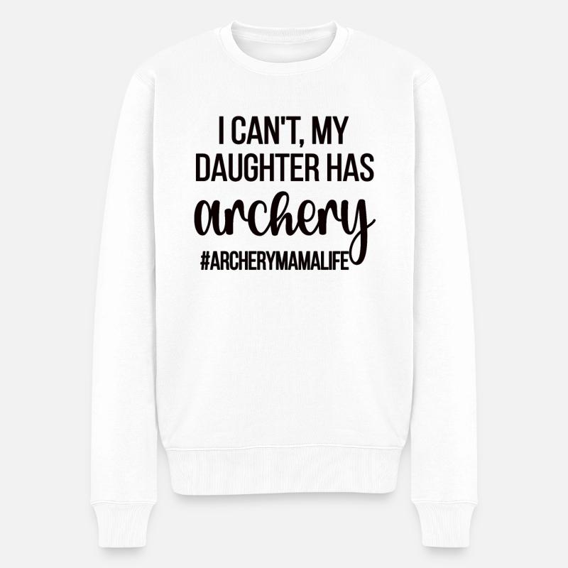 Stolze Bogenschießen-Mama Von Bogenschützin Mutter - Männer Premium Bio Pullover - Weiß