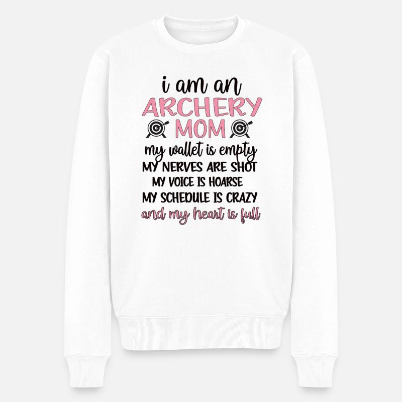 Stolze Bogenschießen-Mutter Von Bogenschützen Mama - Männer Premium Bio Pullover - Weiß