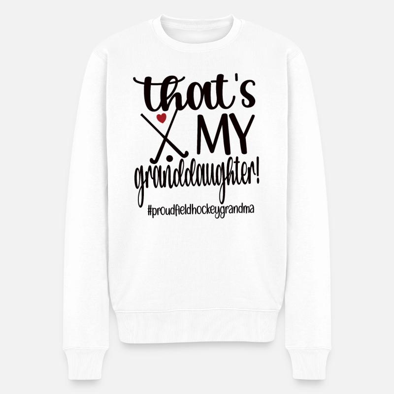 Stolze Feldhockey-Großmutter Feldhockeyspieler Oma - Männer Premium Bio Pullover - Weiß