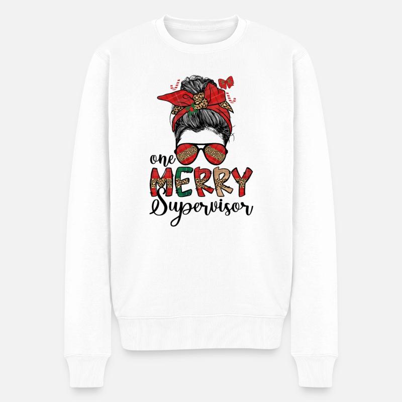 Superviseur Noël Supervision Gestion Noël - Pull Premium bio Homme - blanc
