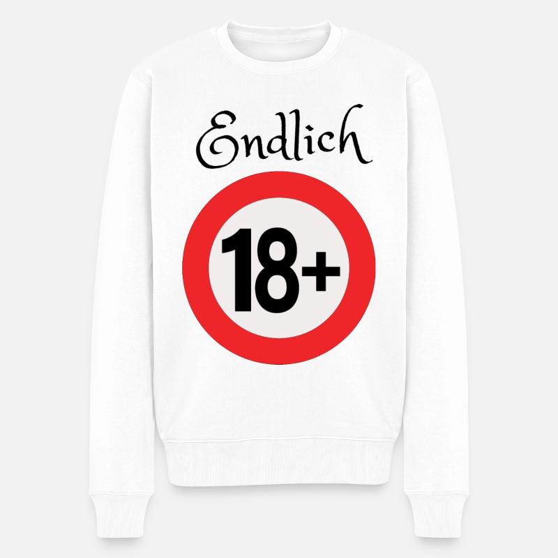 Endlich 18 - Männer Premium Bio Pullover - Weiß
