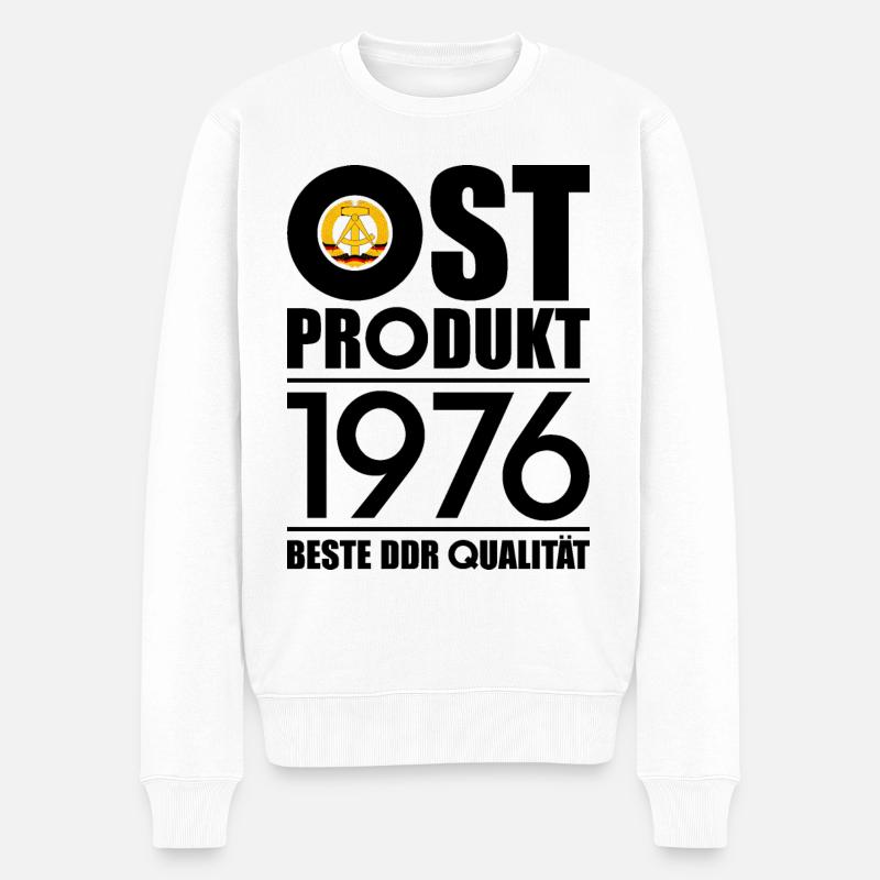 50. GEBURTSTAG OSSI OSTPRODUKT 1976 DDR - Männer Premium Bio Pullover - Weiß
