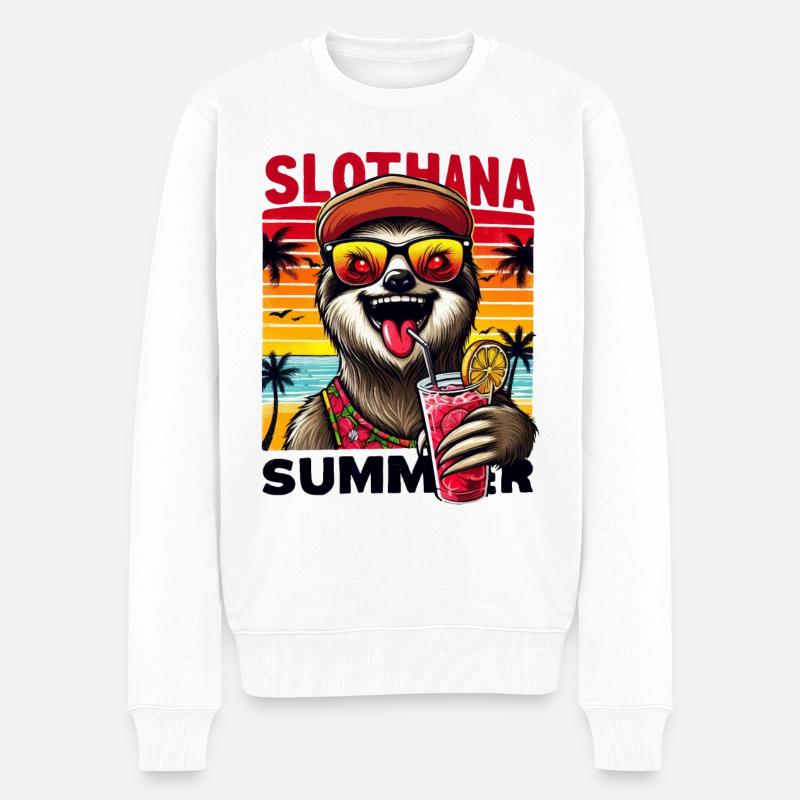 Slothana été - Pull Premium bio Homme - blanc