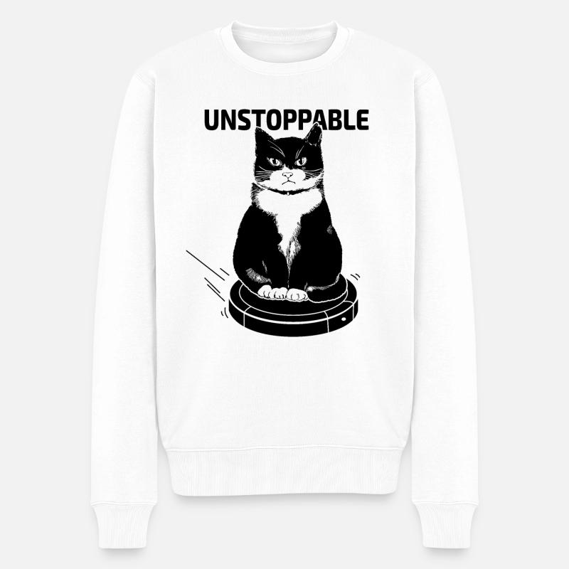 Chat imparable - Pull Premium bio Homme - blanc