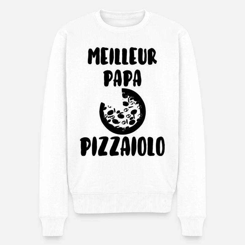 Meilleur papa pizzaiolo - Pull Premium bio Homme - blanc