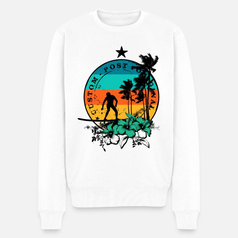 Surf rétro - Pull Premium bio Homme - blanc
