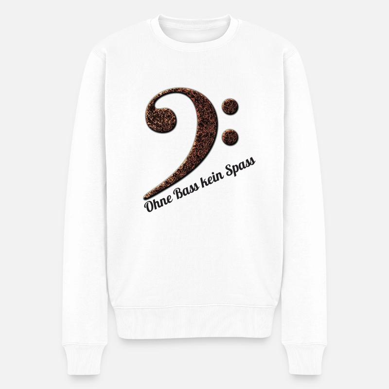 Ohne Bass kein Spass - Männer Premium Bio Pullover - Weiß