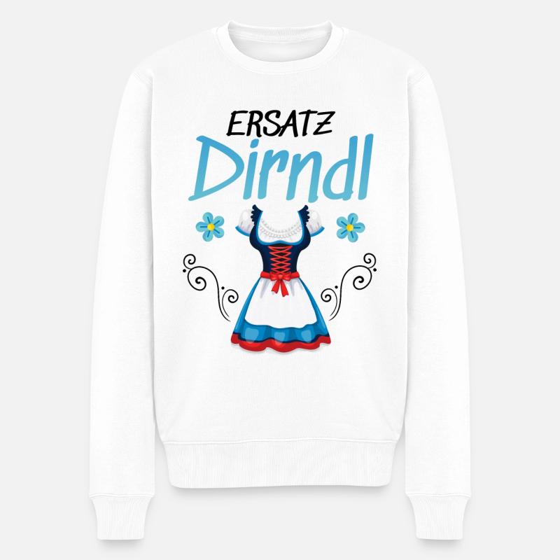 Dirndl Ersatz - Männer Premium Bio Pullover - Weiß