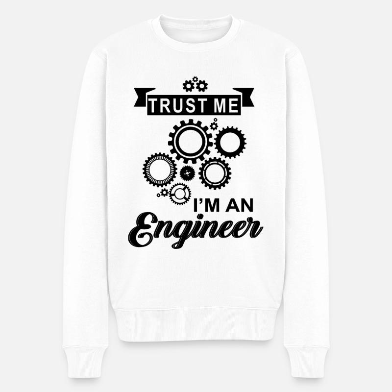 Glauben Sie mir, ich bin Ingenieur - Männer Premium Bio Pullover - Weiß